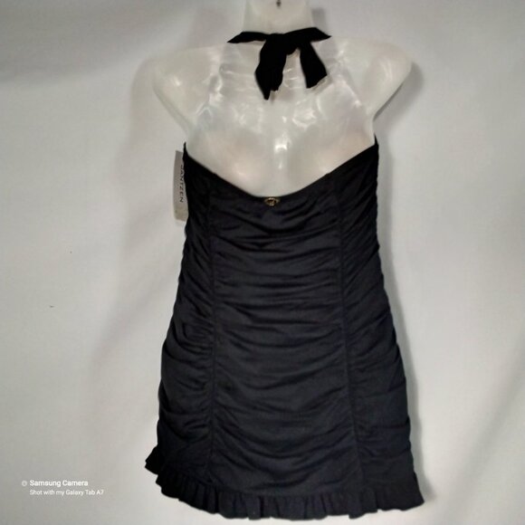 Modest Black 1 Pc. Jantzen Swim Dress Sweetheart Halter Tie Ruched Sz. 10 NWT - Picture 4 of 7